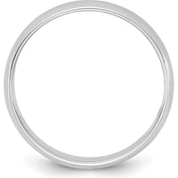 14K White Gold 4.5mm Domed Half Round Wedding Band with Polished Finish - Size 8 by Luciano & Cie