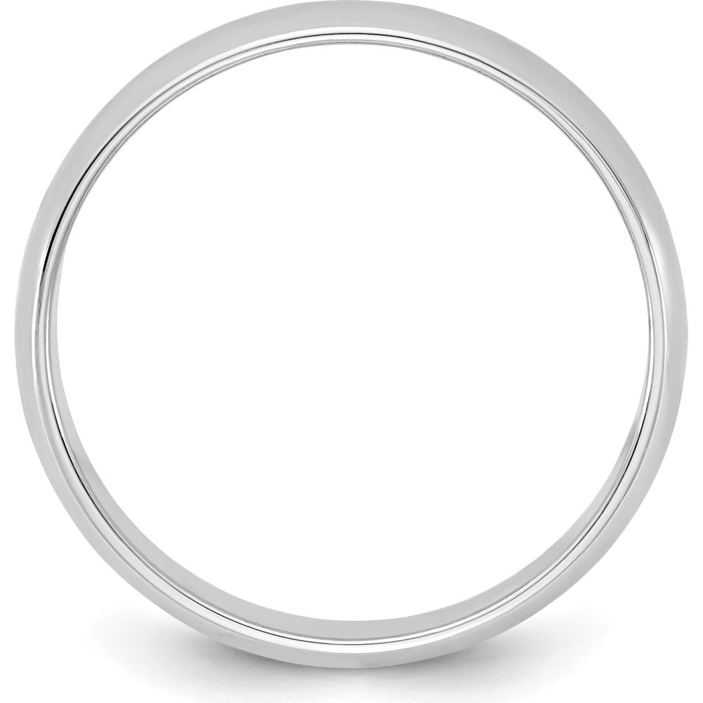 14K White Gold 4.5mm Domed Half Round Wedding Band with Polished Finish - Size 8 by Luciano & Cie