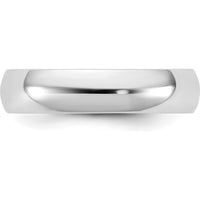 14K White Gold 4.5mm Domed Half Round Wedding Band with Polished Finish - Size 8 by Luciano & Cie