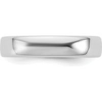 14K White Gold 4.5mm European Comfort Fit Domed Wedding Band - Polished Finish by 0