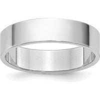 14K White Gold 4.5mm Flat Band Wedding Ring - Polished Finish, Engravable by Luciano & Cie