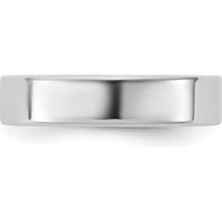 14K White Gold 4.5mm Flat Band Wedding Ring with Polished Finish by Luciano & Cie