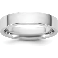 14K White Gold 4.5mm Flat Comfort Fit Wedding Band - Polished Finish, Engravable by Luciano & Cie