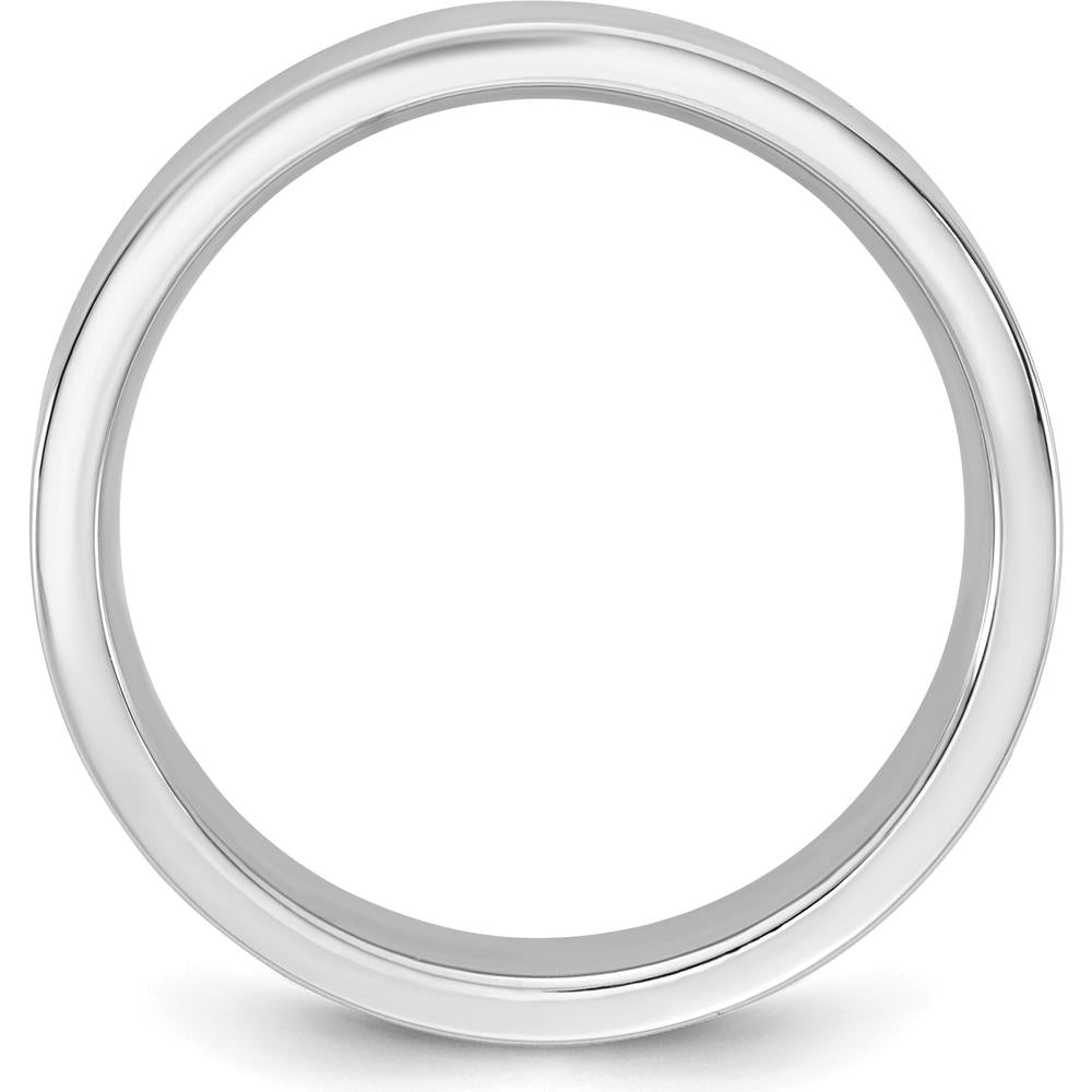 14K White Gold 4.5mm Flat Comfort Fit Wedding Band - Polished Finish, Engravable by Luciano & Cie