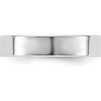 14K White Gold 4.5mm Flat Comfort Fit Wedding Band - Polished Finish, Engravable by Luciano & Cie