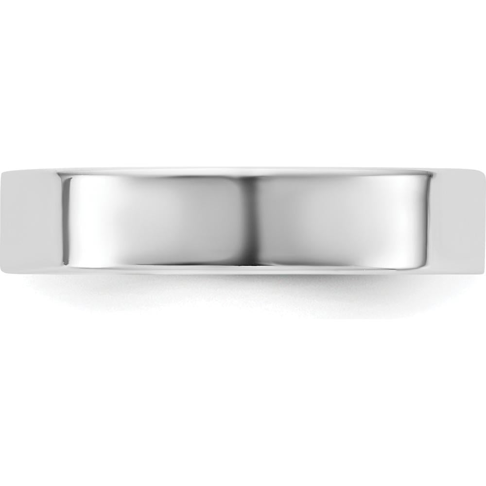 14K White Gold 4.5mm Flat Comfort Fit Wedding Band - Polished Finish, Engravable by Luciano & Cie