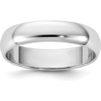 14K White Gold 4.5mm Half Round Domed Wedding Band - Engravable by Luciano & Cie