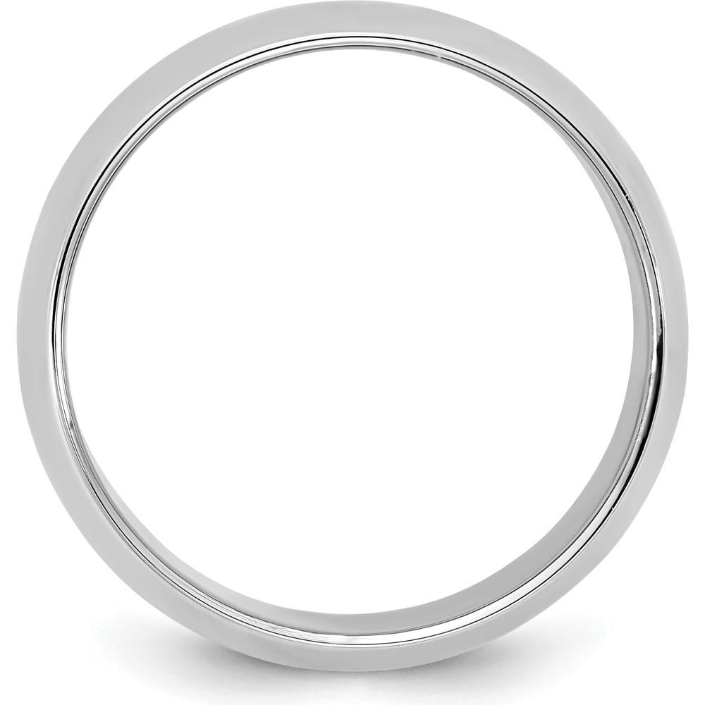 14K White Gold 4.5mm Half Round Domed Wedding Band - Engravable by Luciano & Cie