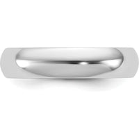14K White Gold 4.5mm Half Round Domed Wedding Band - Engravable by Luciano & Cie