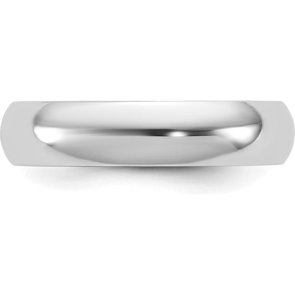 14K White Gold 4.5mm Half Round Domed Wedding Band - Engravable by Luciano & Cie