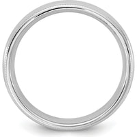 14K White Gold 4.5mm Milgrain Comfort Fit Wedding Band - Engravable, Rhodium Plated by Luciano & Cie