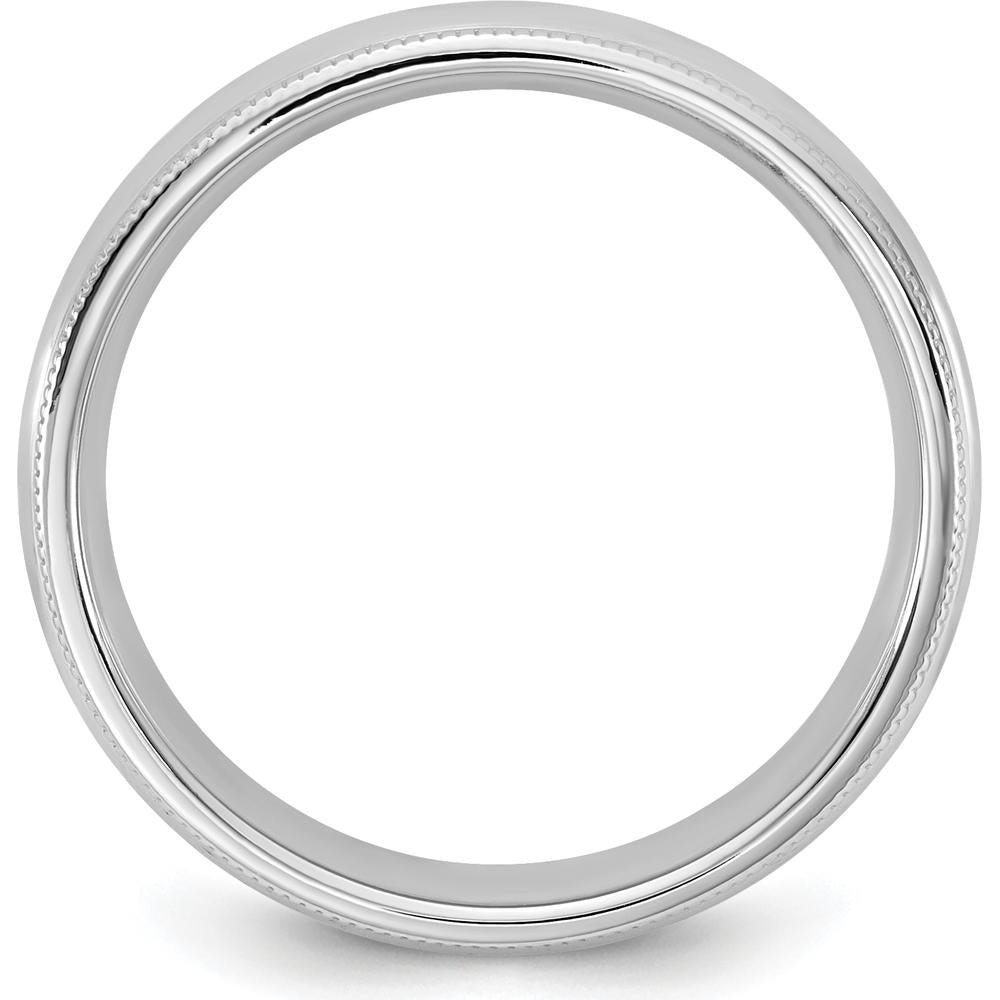 14K White Gold 4.5mm Milgrain Comfort Fit Wedding Band Size 9 by Luciano & Cie