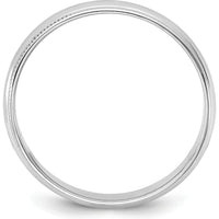 14K White Gold 4.5mm Milgrain Half Round Band - Size 7 by Luciano & Cie