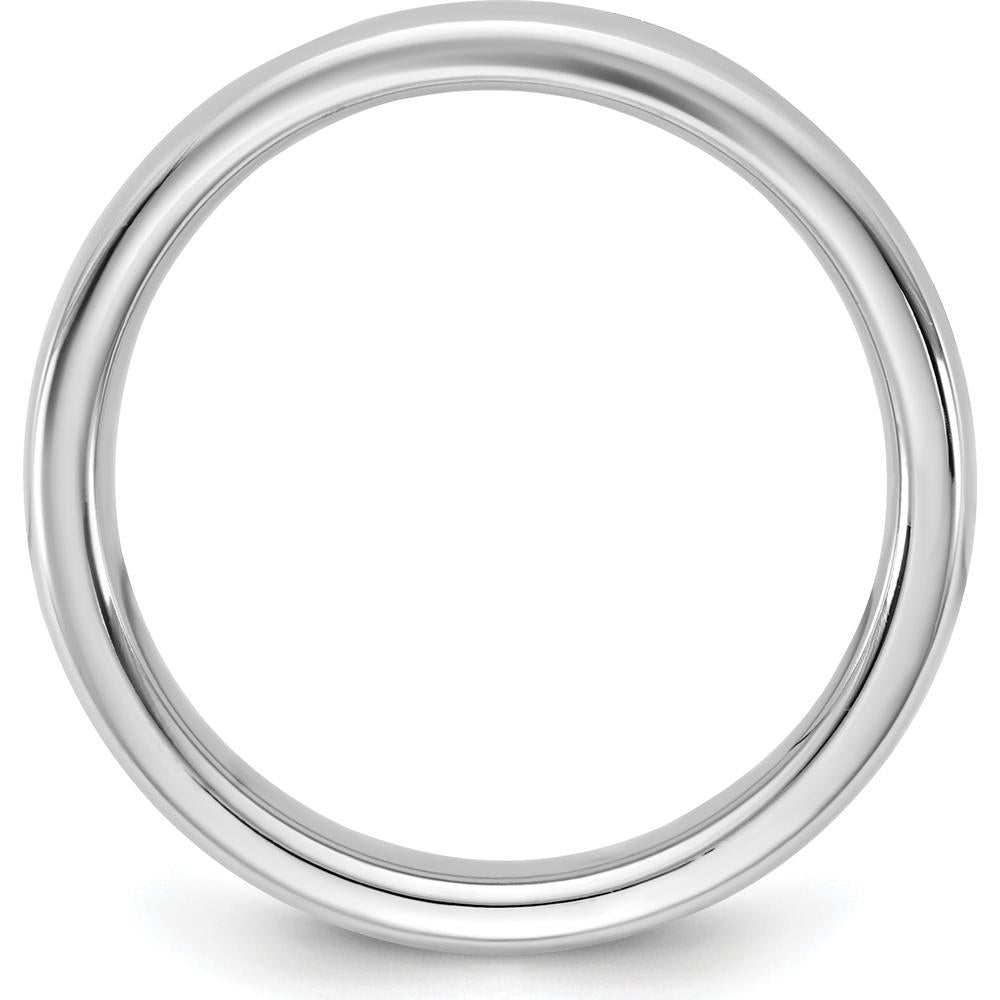 14K White Gold 4.5mm Polished Comfort Fit Wedding Band - Engravable by 0