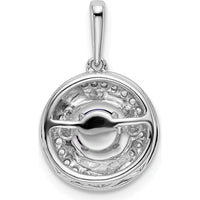 14K White Gold 4.5mm Round Amethyst and Diamond Pendant - 0.33 Carat Amethyst, 0.009 Carat Diamond Total Weight by Lumare Gioia