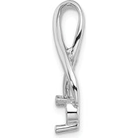 14K White Gold 4.5mm Round Stone Fancy Slide Mounting - Fits up to 6mm Omega Chain by Oro Pregiato