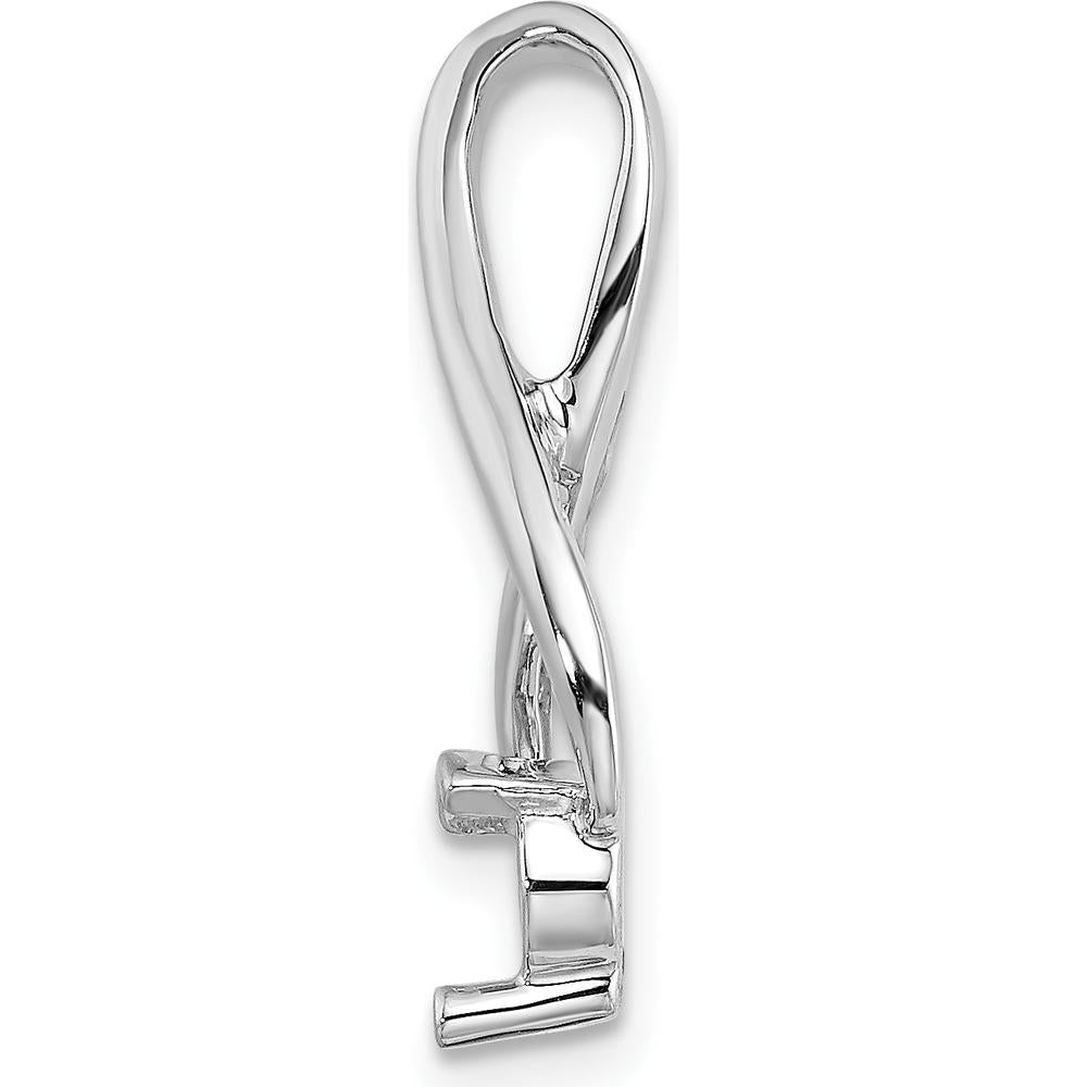 14K White Gold 4.5mm Round Stone Fancy Slide Mounting - Fits up to 6mm Omega Chain by Oro Pregiato