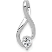 14K White Gold 4.5mm Round Stone Fancy Slide Mounting - Fits up to 6mm Omega Chain by Oro Pregiato
