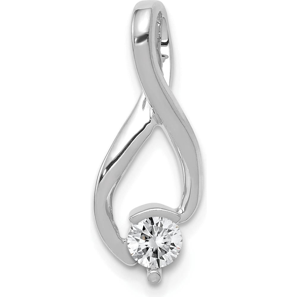 14K White Gold 4.5mm Round Stone Fancy Slide Mounting - Fits up to 6mm Omega Chain by Oro Pregiato