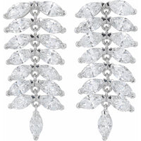 14K White Gold 4.75 Carat Lab Grown Diamond Marquise Dangle Earrings