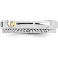 14K White Gold 4-Birthstone and Diamond Mother's Ring Semi-mount by Oro Pregiato