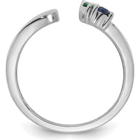 14K White Gold 4-Birthstone Mother's Wrap Ring with Prong-Set Gemstones - Customizable Birthstone Design by Oro Pregiato