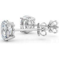 14K White Gold 4 Carat Total Weight Lab Diamond 2 Carat Four-Prong Wire Stud Earrings by Robinson's Jewelers