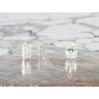 14K White Gold 4-Prong Oval Lab-Grown Diamond Stud Earrings - 2.00 Carat Total Diamond Weight - Royal Jewelry