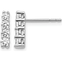 14K White Gold 4-Stone Diamond Drop Earrings with Round Diamonds - 0.26 Carat Total Diamond Weight by Monteluci Fine Jewelry