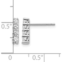 14K White Gold 4-Stone Diamond Drop Earrings with Round Diamonds - 0.26 Carat Total Diamond Weight by Monteluci Fine Jewelry