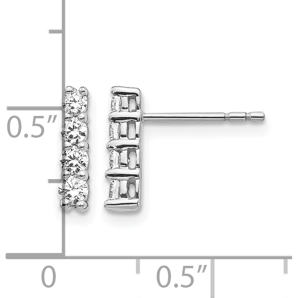 14K White Gold 4-Stone Diamond Drop Earrings with Round Diamonds - 0.26 Carat Total Diamond Weight by Monteluci Fine Jewelry