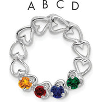 14K White Gold 4-Stone Family Pendant Mounting - Customizable Birthstone or Gemstone Setting by Oro Pregiato