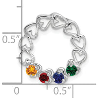 14K White Gold 4-Stone Family Pendant Mounting - Customizable Birthstone or Gemstone Setting by Oro Pregiato