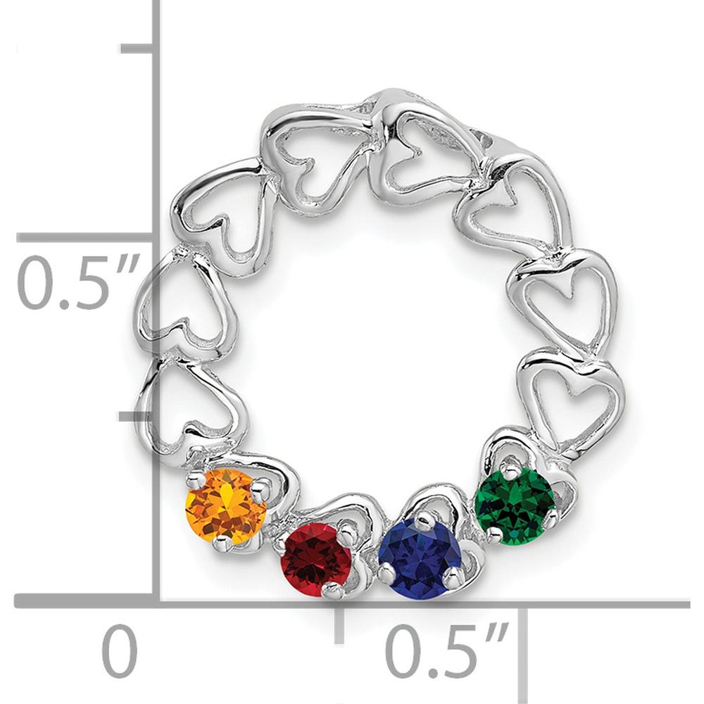 14K White Gold 4-Stone Family Pendant Mounting - Customizable Birthstone or Gemstone Setting by Oro Pregiato