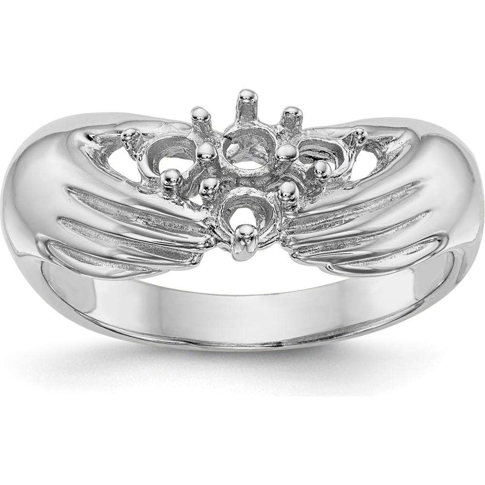 14K White Gold 4-Stone Family Ring Mounting - Customizable Design by Oro Pregiato