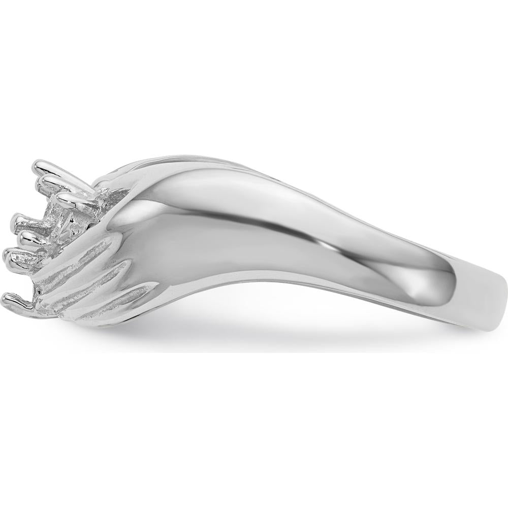 14K White Gold 4-Stone Family Ring Mounting - Customizable Design by Oro Pregiato
