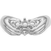 14K White Gold 4-Stone Family Ring Mounting - Customizable Design by Oro Pregiato