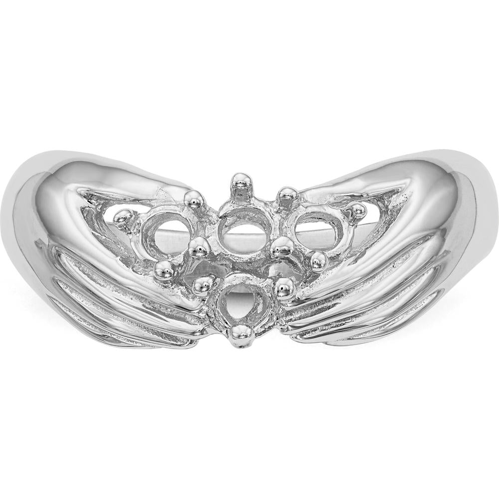 14K White Gold 4-Stone Family Ring Mounting - Customizable Design by Oro Pregiato