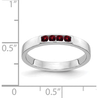 14K White Gold 4-Stone Garnet Band Ring - 0.176 Carat Total Garnet Weight by 0