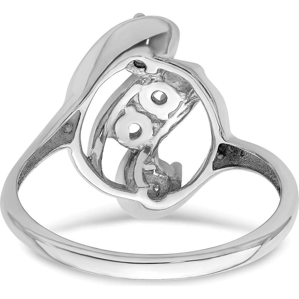 14K White Gold 4-Stone Mother's Ring Mounting with Polished Finish - Rhodium Plated by Monteluci Fine Jewelry