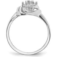 14K White Gold 4-Stone Mother's Ring Mounting with Polished Finish - Rhodium Plated by Monteluci Fine Jewelry