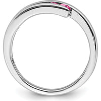 14K White Gold 4-Stone Pink Tourmaline Ring - 0.24 Carat Total Gem Weight by 0