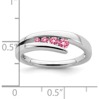 14K White Gold 4-Stone Pink Tourmaline Ring - 0.24 Carat Total Gem Weight by 0