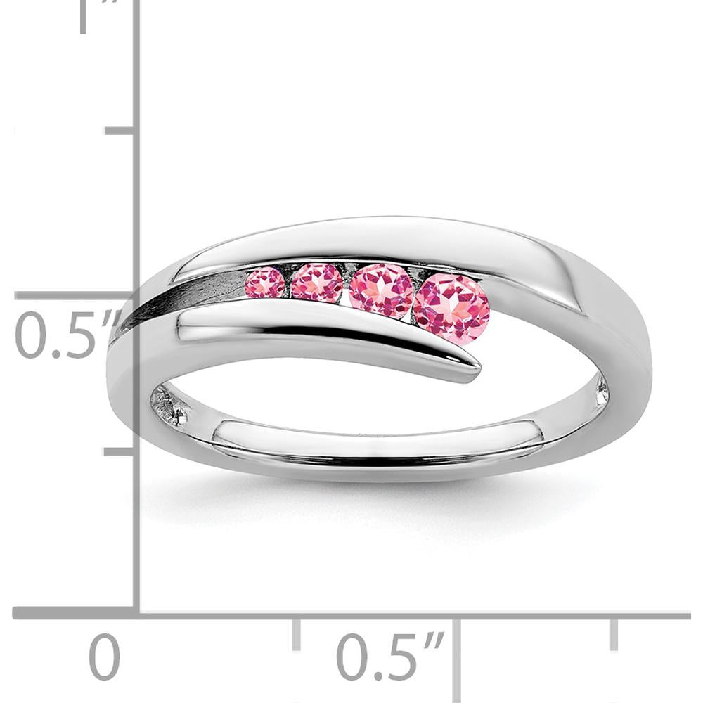 14K White Gold 4-Stone Pink Tourmaline Ring - 0.24 Carat Total Gem Weight by 0