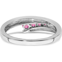 14K White Gold 4-Stone Pink Tourmaline Ring - 0.24 Carat Total Gem Weight by 0
