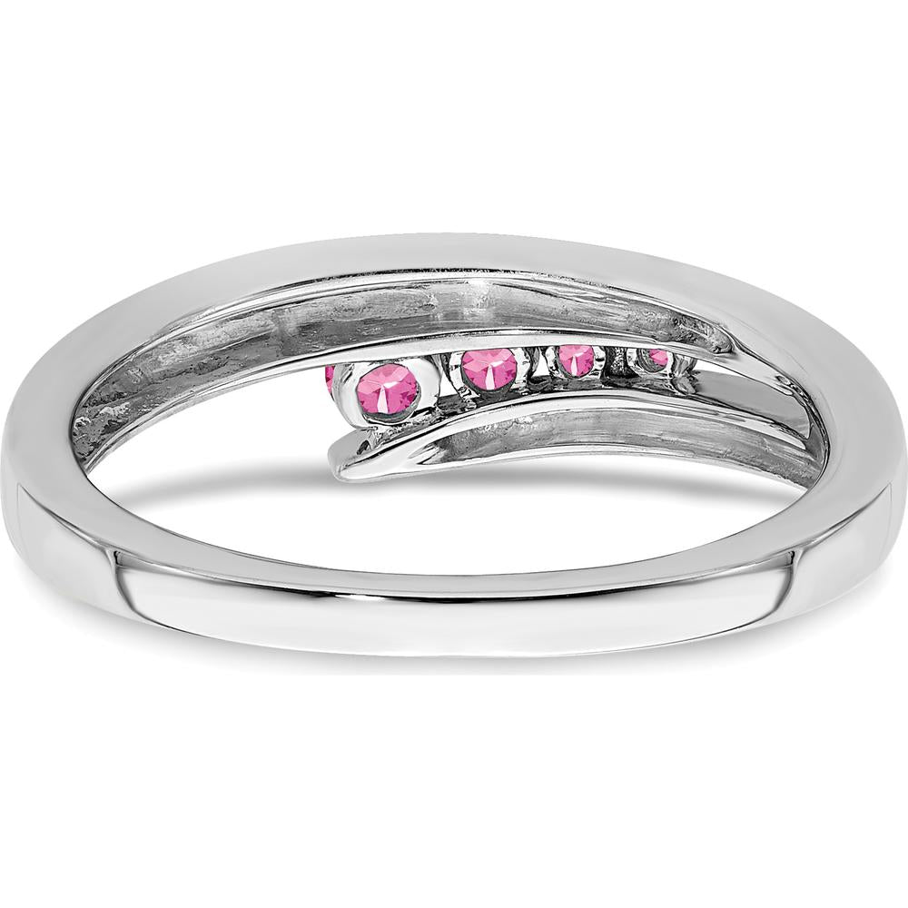 14K White Gold 4-Stone Pink Tourmaline Ring - 0.24 Carat Total Gem Weight by 0