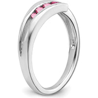 14K White Gold 4-Stone Pink Tourmaline Ring - 0.24 Carat Total Gem Weight by 0