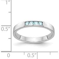 14K White Gold 4-Stone Swiss Blue Topaz Band Ring - 0.16 Carat Total Gemstone Weight by 0