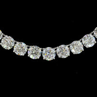 14K White Gold 40.7 Carat Tennis Necklace with 80 Round Brilliant Cut Lab Diamonds - E-F VS Clarity - Covaloro Fine Jewelry