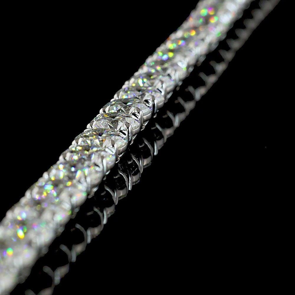14K White Gold 40.7 Carat Tennis Necklace with 80 Round Brilliant Cut Lab Diamonds - E-F VS Clarity - Covaloro Fine Jewelry